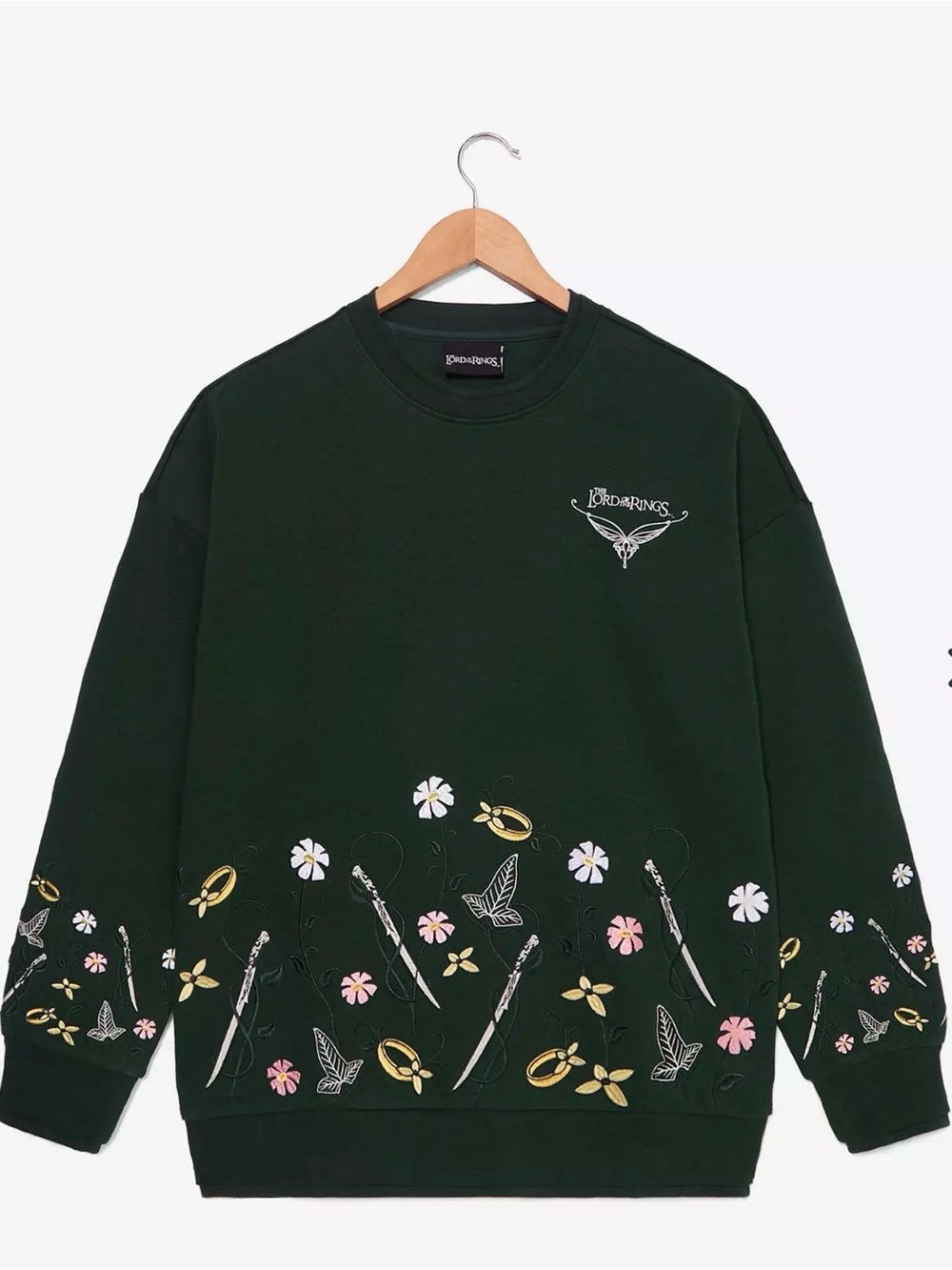 Lord of the Rings Embroidered Crewneck - BoxLunch Unisex Oversized Size XS